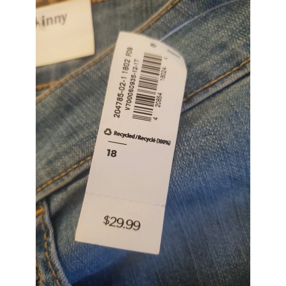 Old Navy Super Skinny Ankle crop‎ sz 18 medium wash nwt wow midrise stretch